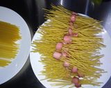Foto del paso 7 de la receta: Spaghetti hotdog con nata y queso🤤🍝🌭🧀