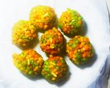 A picture of step 4 of Rajasthani motiya boodi ladoo.