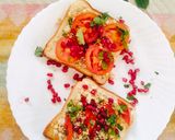 A picture of step 6 of Cottage cheese toast (Tomato Basil cottage cheese Toast).