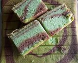 Foto langkah ke 7 dari resep Bolu zebra putih telur pandan coklat (W#36).