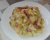 Foto del paso 3 de la receta Revuelto individual de patatas y jamón serrano