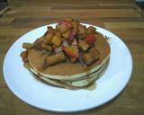 A picture of step 8 of McDonald's Vanilla Smoothie Pancakes with Homemade Cinnamon-Apple Syrup.