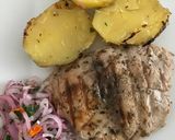 Foto del paso 5 de la receta: Pescado a la Plancha (Parrilla) con Papas y Sarza de Cebolla