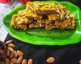 A picture of step 8 of Mysore Pak (Traditional South Indian Sweet).