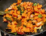 A picture of step 3 of Carrot poriyal.