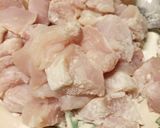 A picture of step 1 of Chicken in a mushroom and tarragon sauce.