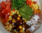 A picture of step 2 of Dhokla Bhel.