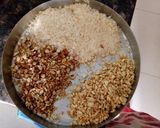A picture of step 4 of Gond wale atta Laddu.