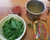 A picture of step 1 of Elbow Pasta Soup with Spinach.