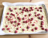 A picture of step 2 of White Chocolate Raspberry Squares.