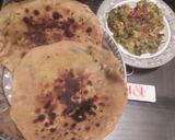 A picture of step 7 of Methi ka bhurta or filling paratha.