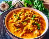A picture of step 5 of Mushroom Matar Masala.