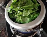 A picture of step 1 of Palak and chana dal.