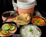 A picture of step 4 of Rice Roti Salad Lauki Chanadal Sabzi - Mini Meal Office Lunch Tiffin.