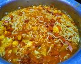A picture of step 4 of Atta (wheat flour) Noodles with veggies.