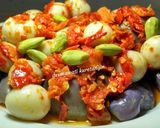 Foto langkah ke 5 dari resep Telur Puyuh Terong Pete Balado.