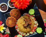 A picture of step 6 of Mutton pulao.