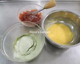 韓式豆沙擠花蛋糕攻略~三色戚風蛋糕的食譜步驟5照片
