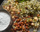 A picture of step 1 of Sprouted Dosa with Green Chutney Full meal,with Rich Protins and vegetable.