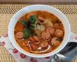 Gyors házias virslis krumplileves recept fázis 6 fotója
