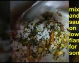 A picture of step 6 of Fried rice with spinach and pineapple.