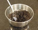 A picture of step 3 of No Bake Triple Chocolate Cheesecake.