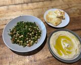A picture of step 3 of Tabbouleh with chickpeas (not traditional).
