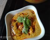 A picture of step 6 of Idli sambhar with chutney.