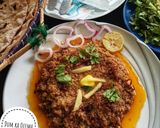 A picture of step 4 of Dum ka qeema.