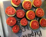 Une image de l'étape 4 de Courgette et tomates moutarde citron épices et emmental (recette plancha).