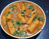 A picture of step 10 of Baby Corn Massala.