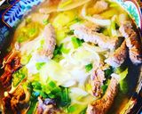 A picture of step 4 of Quick Pho recipeVietnamese beef noodles soup.