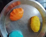 A picture of step 1 of Colourful gujiya stuffed with kaju halwa.
