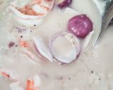 Gambar langkah 4 resipi Masak Lemak Bayam Merah Bersama Terung Ungu.