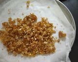 A picture of step 1 of Butterscotch bread pudding.