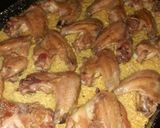 Foto del paso 5 de la receta: Alitas de pollo con arroz y azafrán al horno!!🍽🤤
