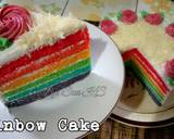 Rainbow Cake (Takaran sendok) langkah memasak 8 foto
