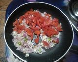 A picture of step 2 of Vegetable masala cheese toast-Open sandwich.