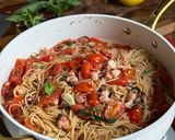 A picture of step 8 of Light Tomato Pasta w/Octopus.