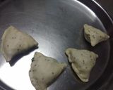 A picture of step 7 of Samosa with fruit salad.