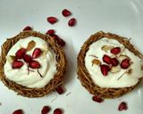 A picture of step 7 of Shrikhand in vermicelli nest.