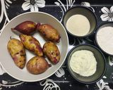 A picture of step 1 of Ranga Aloor Puli Pithe or Sweet Potato Fried Dumplings.