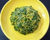 A picture of step 3 of Malabar Spinach Tikki.