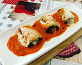 Foto del paso 11 de la receta: Canelones de calabacín con salsa de pimientos del piquillo y queso de oveja fresco