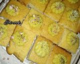 عکس مرحله 13 از دستور کیک وانیلی اسفنجی با دیزاین حلوا زعفرانی(آرد برنج)