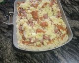 A picture of step 5 of Mozeralla and sausage Pizza.