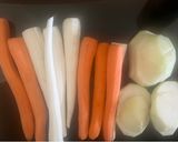 Zöldségleves májkrémből készült galuskával recept fázis 1 fotója