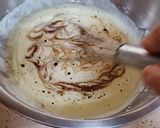 A picture of step 3 of Valentine's special Vanilla Chocolate Heart Cake / Zebra cake / Eggless cake.
