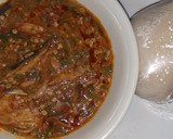 A picture of step 6 of Maize and cassava swallow with okro soup.