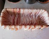 Csirkemájjal töltött baconbe göngyölt sertéskaraj recept fázis 1 fotója